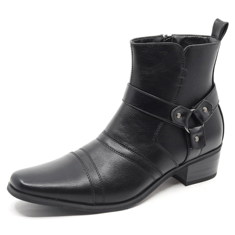 Men's Belt Strap Studded Western Cowboy Boot